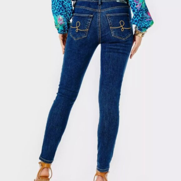Lilly Pulitzer Super Skinny Jeans Size 00 Ankle Fit - Picture 2 of 16